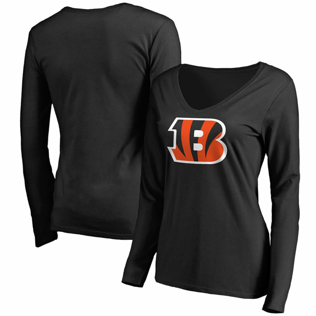 Cincinnati Bengals Women's Primary Team Logo Long Sleeve T-Shirt Black - NFL