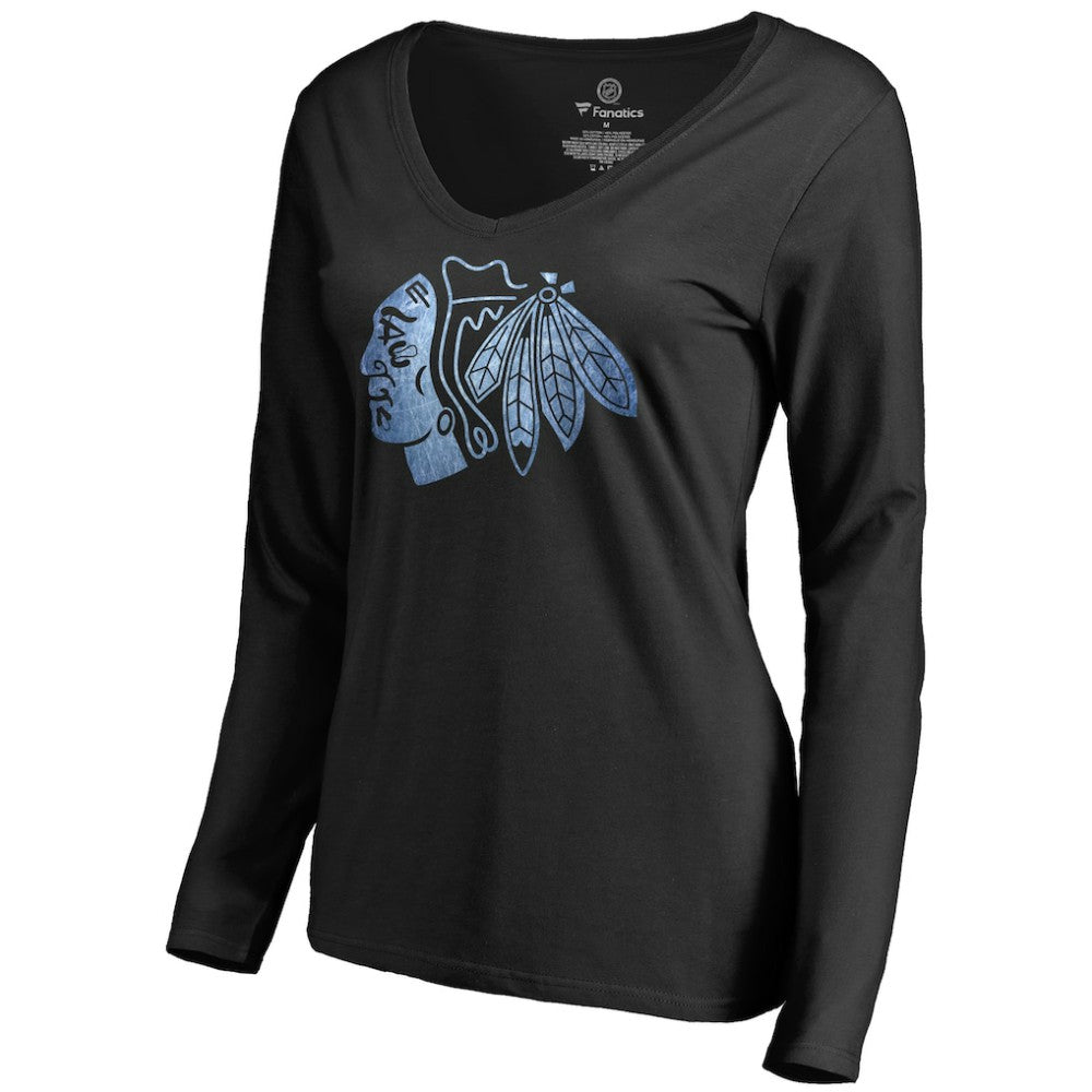 Chicago Blackhawks Women's Pond Hockey Long Sleeve T-Shirt Black
