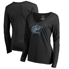 Columbus Blue Jackets - Women's Pond Hockey Long Sleeve T-Shirt Black