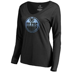 Edmonton Oilers - Women's Pond Hockey Long Sleeve T-Shirt Black