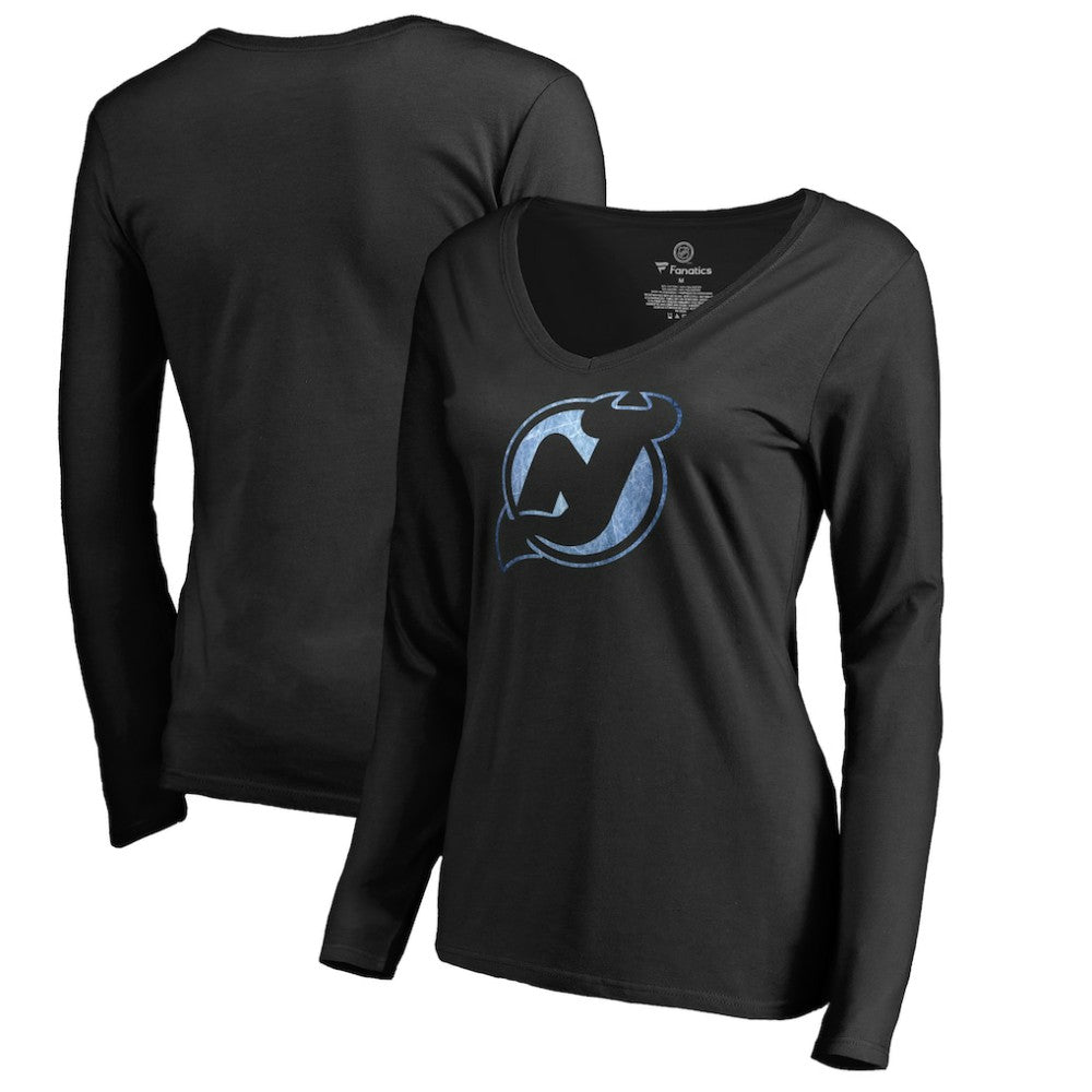 New Jersey Devils - Women's Pond Hockey Long Sleeve T-Shirt Black