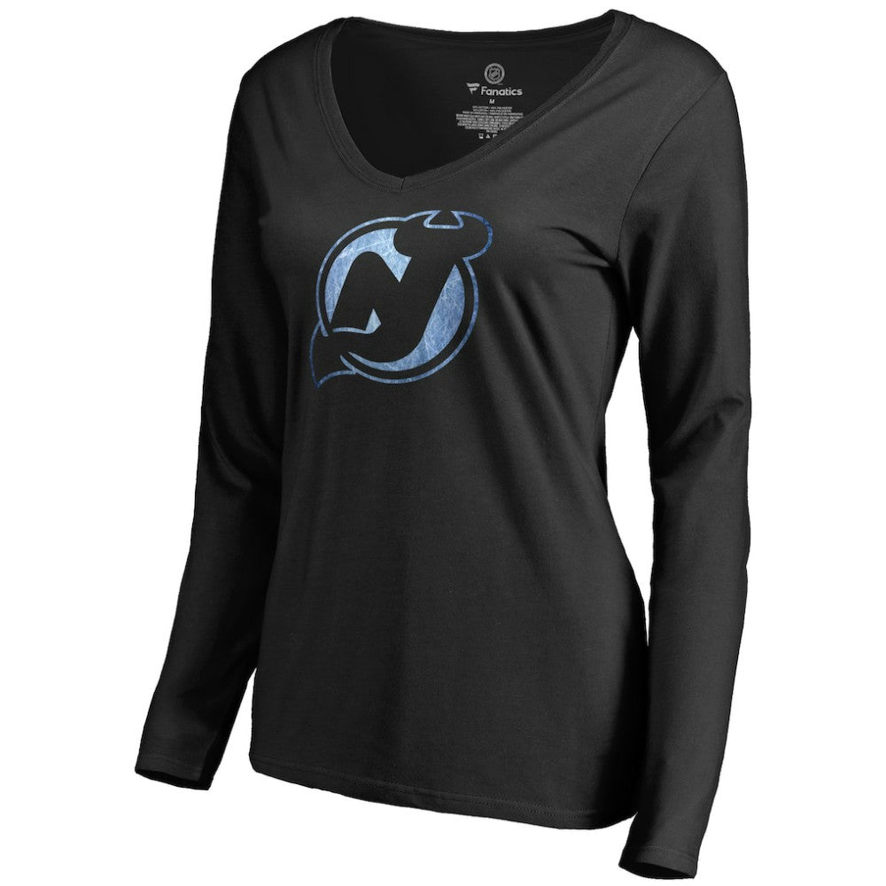 New Jersey Devils - Women's Pond Hockey Long Sleeve T-Shirt Black