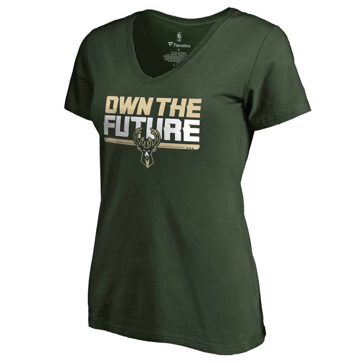 NBA - Milwaukee Bucks Women's #Ownthefuture V-Neck T-Shirt - Green