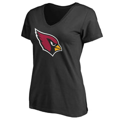 Arizona Cardinals Women's Primary Team Logo V-Neck T-Shirt Black - NFL