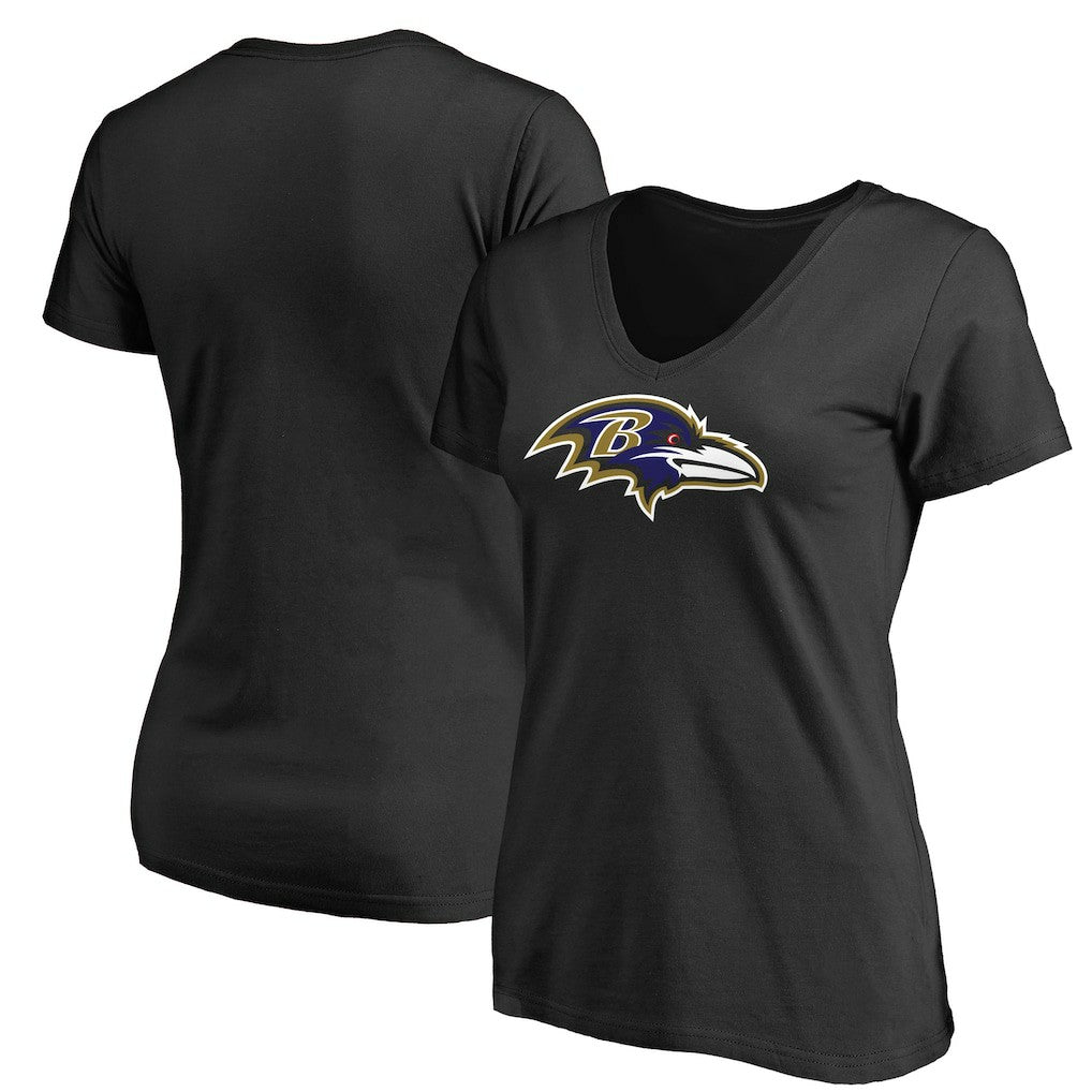 Baltimore Ravens Women's Primary Team Logo V-Neck T-Shirt Black - NFL
