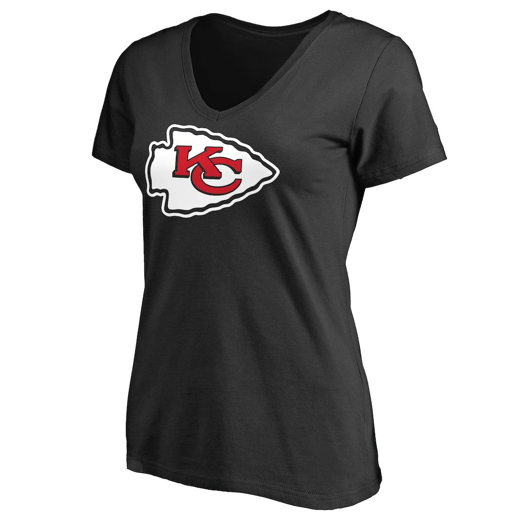 Kansas City Chiefs Women's Primary Team Logo V-Neck T-Shirt Black - NFL