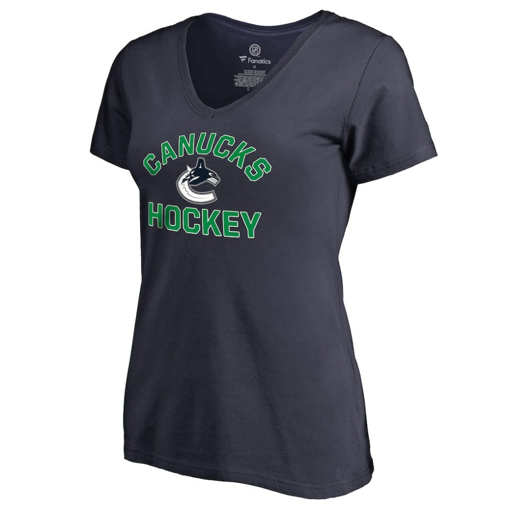 Vancouver Canucks - Women's Overtime V-Neck T-Shirt Navy