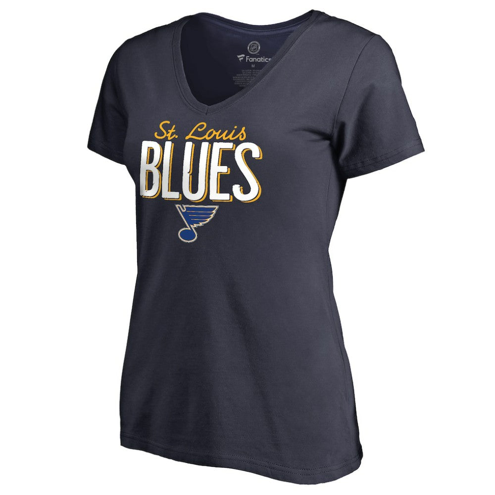 St. Louis Blues - Women's Nostalgia V-Neck T-Shirt Navy