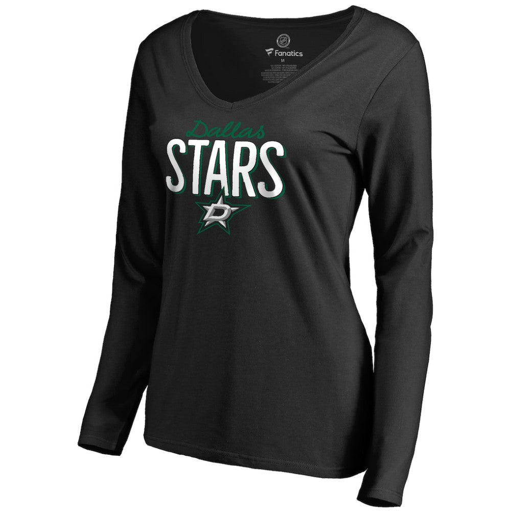 Dallas Stars - Women's Nostalgia Long Sleeve T-Shirt Black
