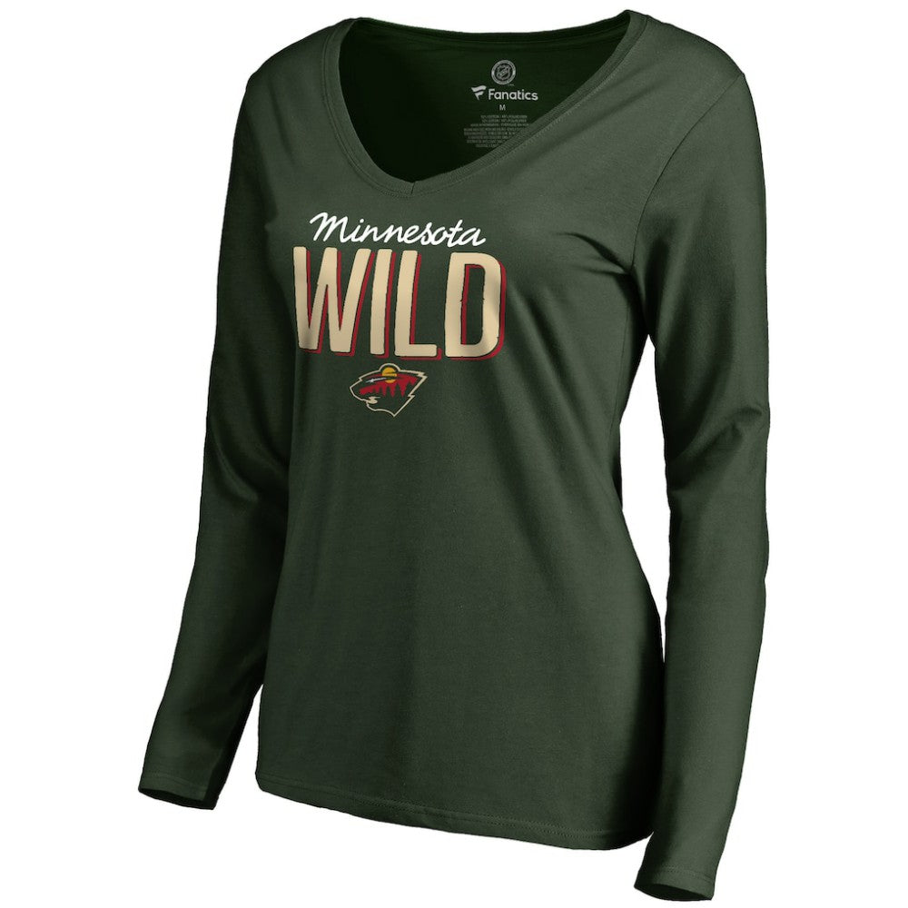 Minnesota Wild - Women's Nostalgia Long Sleeve T-Shirt Green