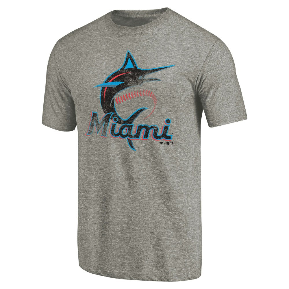 Miami Marlins Distressed Team Tri-Blend T-Shirt Clearance