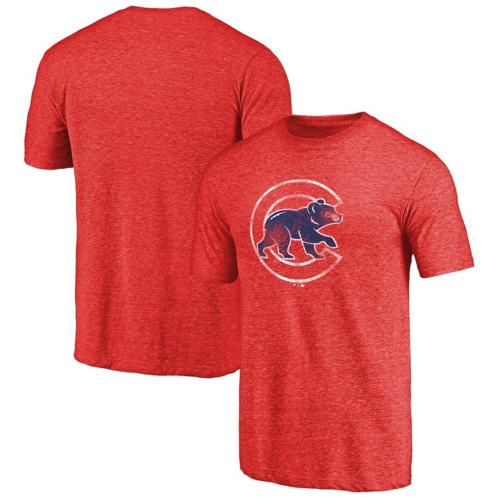 Chicago Cubs Distressed Team 2 Tri-Blend T-Shirt Lifestyle