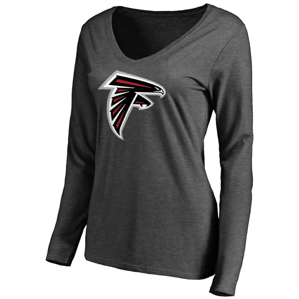 Atlanta Falcons Women's Team Logo Long Sleeve T-Shirt Heathered Gray - NFL