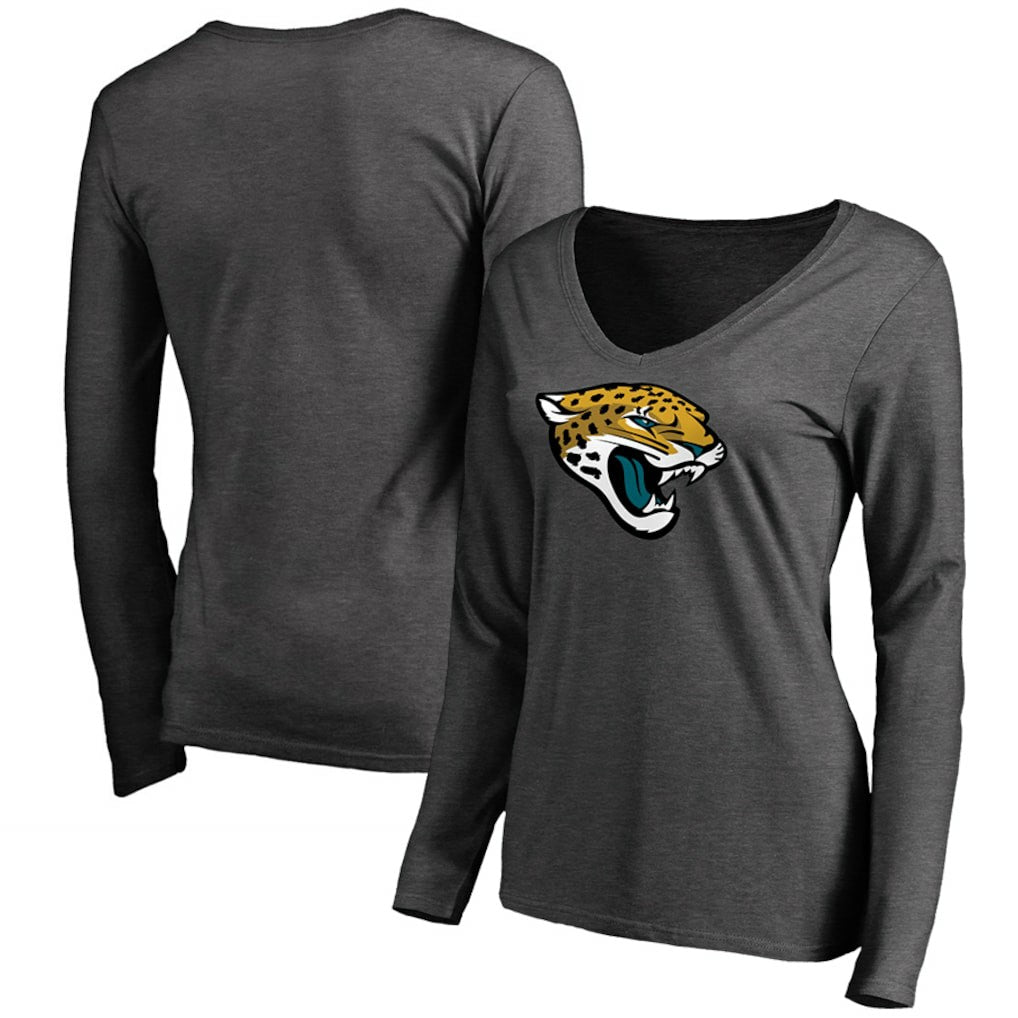 Jacksonville Jaguars Women's Team Logo Long Sleeve T-Shirt Heathered Gray - NFL