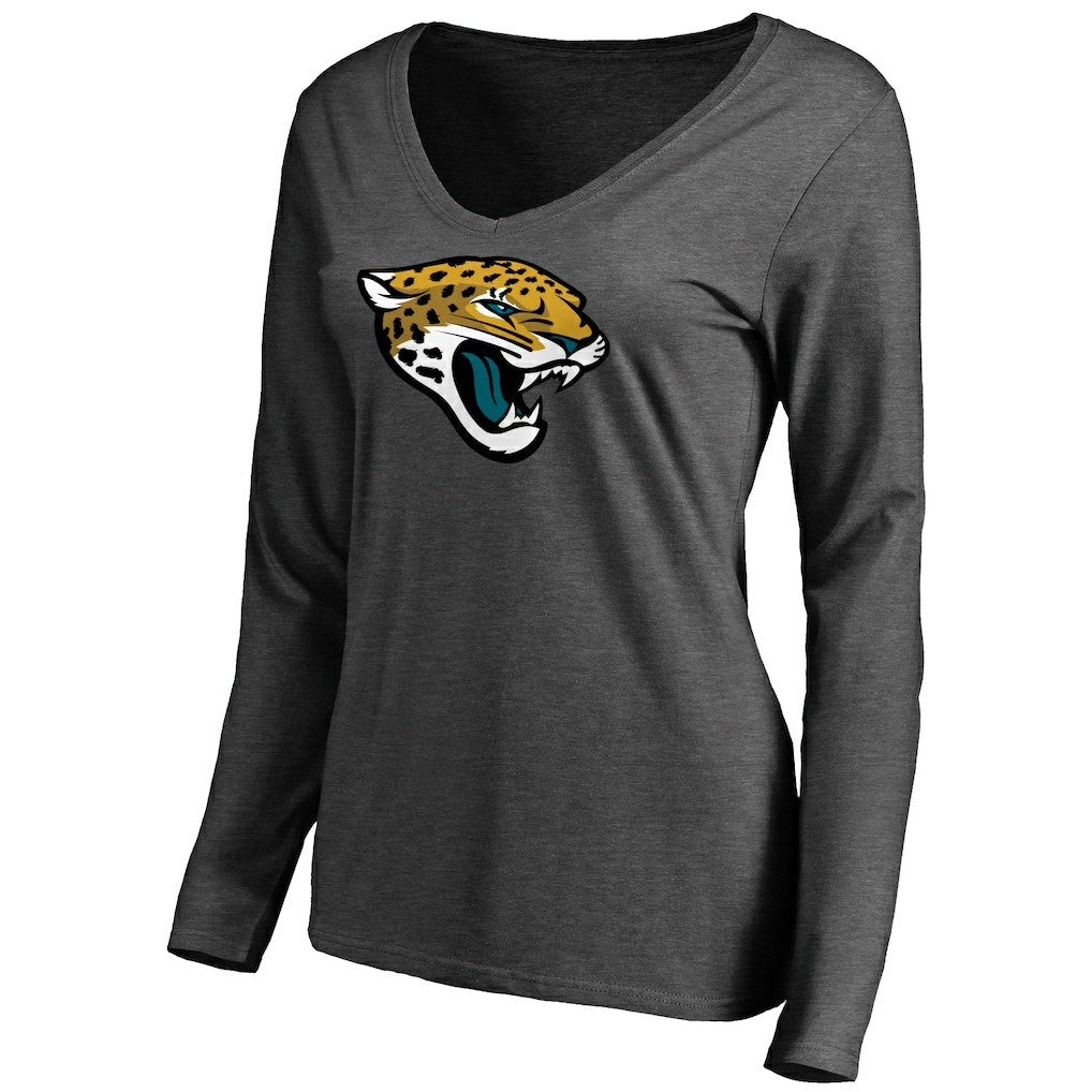 Jacksonville Jaguars Women's Team Logo Long Sleeve T-Shirt Heathered Gray - NFL