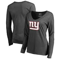 New York Giants Women's Team Logo Long Sleeve T-Shirt Heathered Gray - NFL