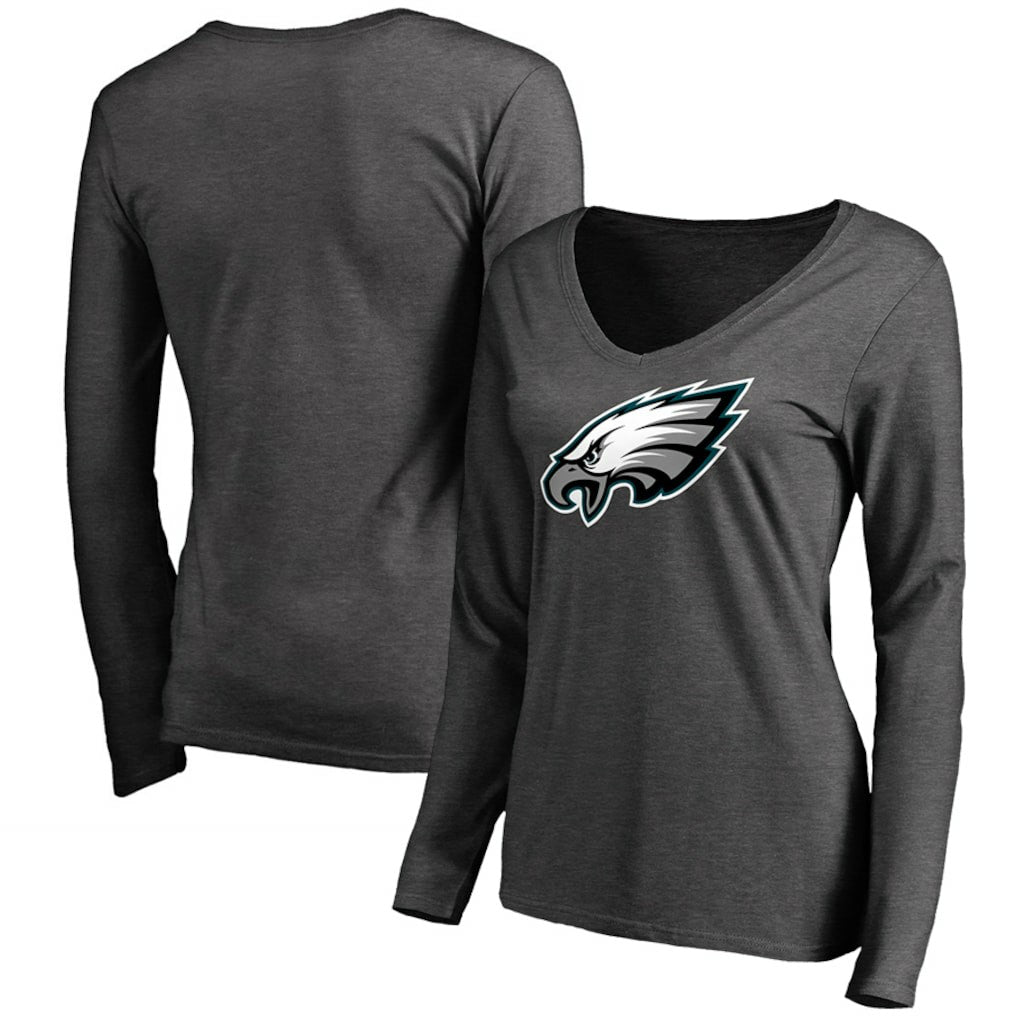 Philadelphia Eagles Women's Team Logo Long Sleeve T-Shirt Heathered Gray - NFL