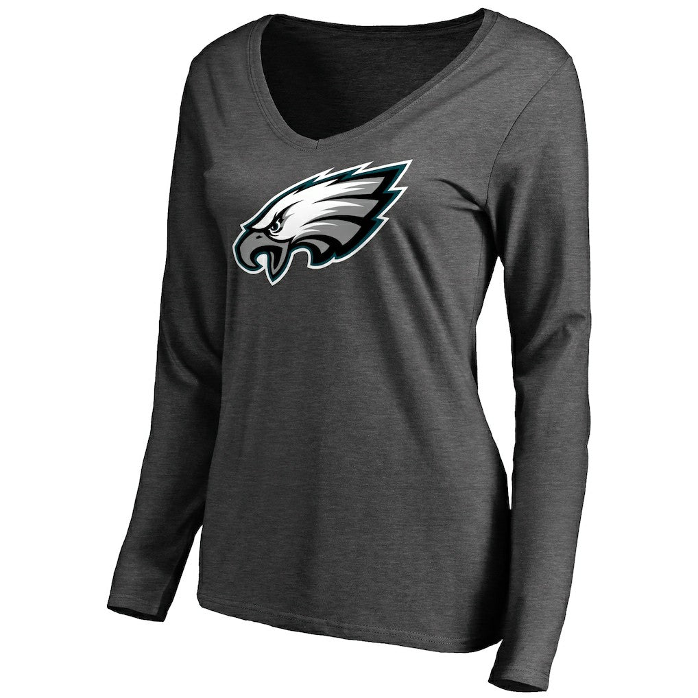 Philadelphia Eagles Women's Team Logo Long Sleeve T-Shirt Heathered Gray - NFL