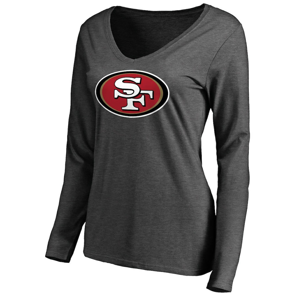 San Francisco 49ers Women's Team Logo Long Sleeve T-Shirt Heathered Gray - NFL