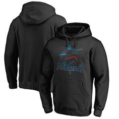 Miami Marlins Official Logo Fitted Pullover Hoodie Online