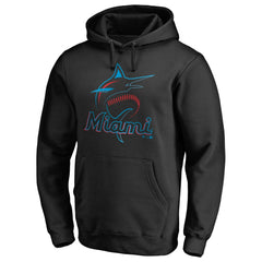 Miami Marlins Official Logo Fitted Pullover Hoodie Online