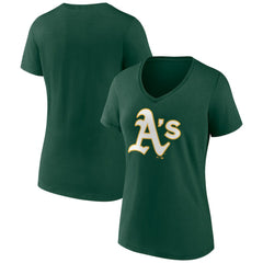 Athletics Women's Team Color Primary Logo V-Neck T-Shirt Clearance
