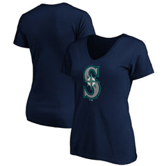 Seattle Mariners Women's Team Color Primary Logo V-Neck T-Shirt Online
