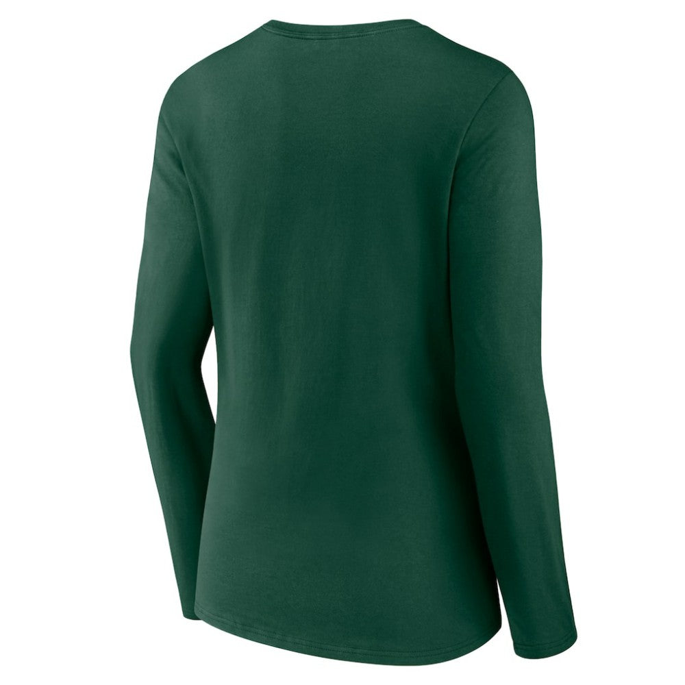 Athletics Women's Team Color Primary Logo V-Neck Long Sleeve T-Shirt Near Me
