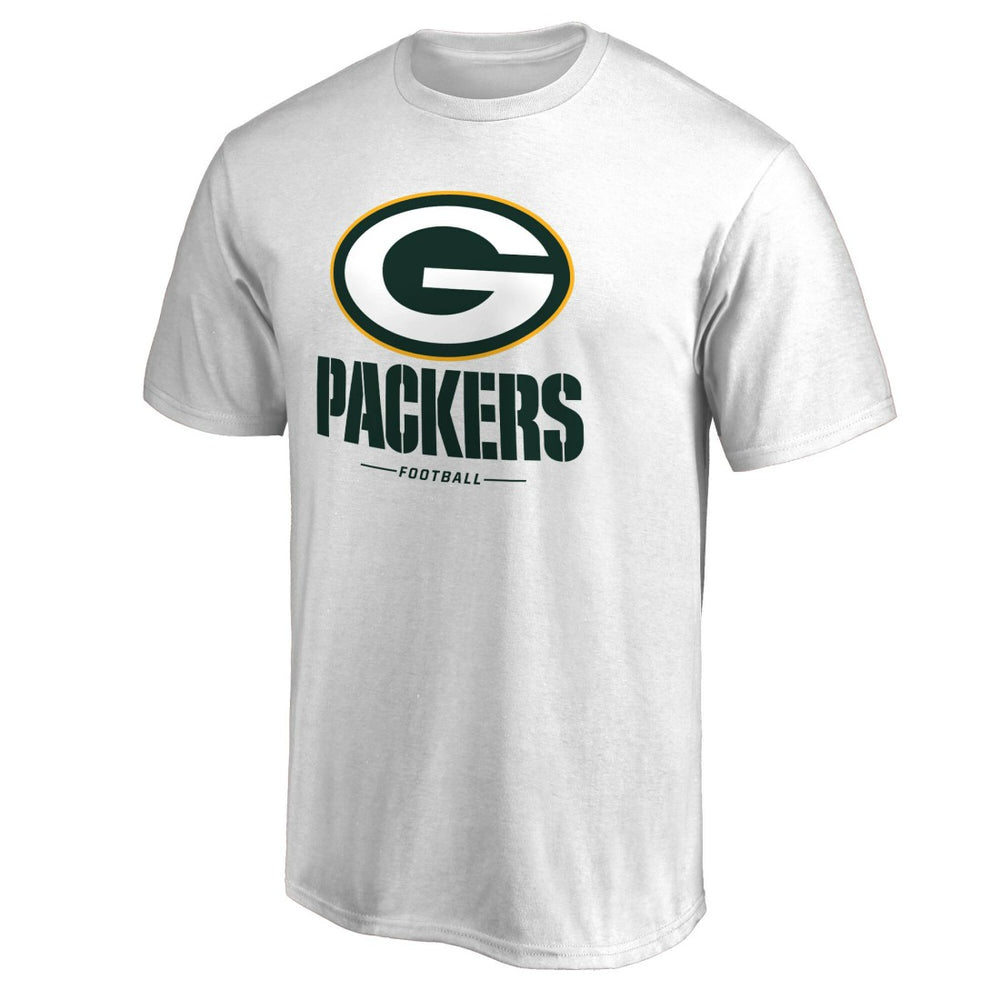 Green Bay Packers Team Lockup 2 T-Shirt White - NFL