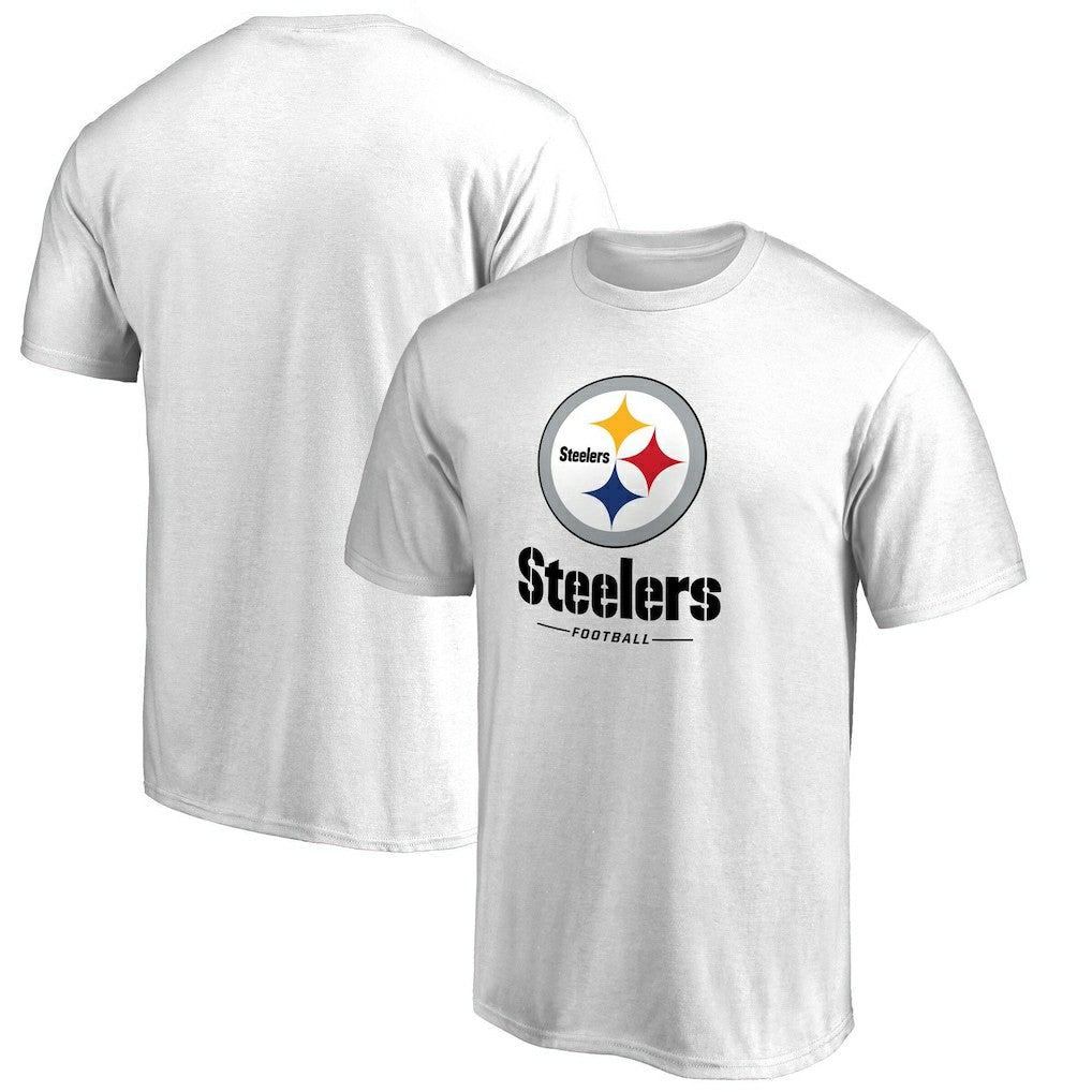 Pittsburgh Steelers Team Lockup 2 T-Shirt White - NFL