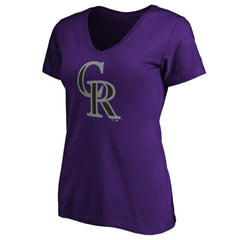 Colorado Rockies Women's Secondary Color Primary Logo T-Shirt Lifestyle