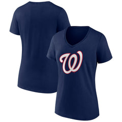 Washington Nationals Women's Secondary Color Primary Logo T-Shirt Online