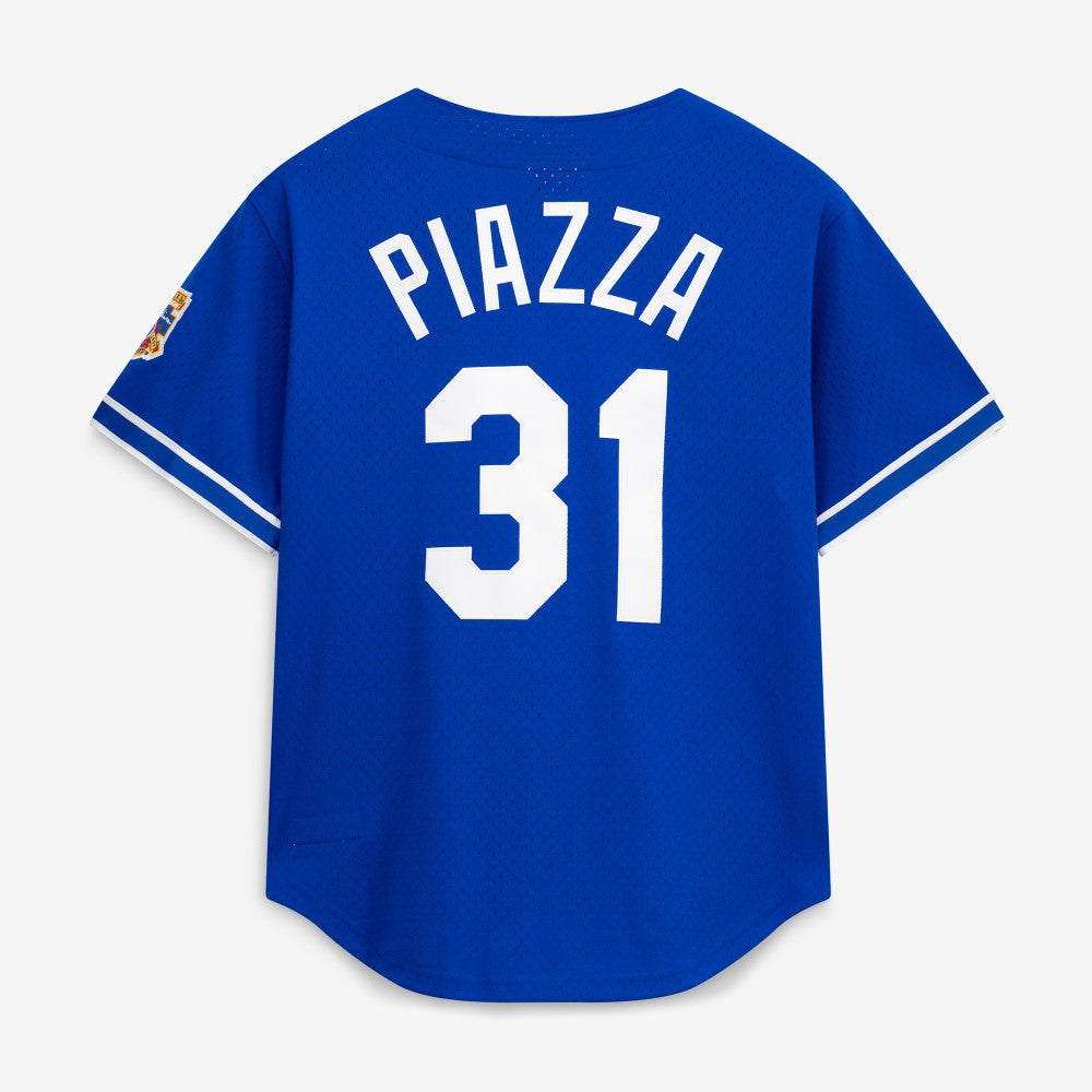 Mike Piazza Los Angeles Dodgers Mitchell & Ness Cooperstown Collection Mesh Batting Practice Button-Up Jersey for sale