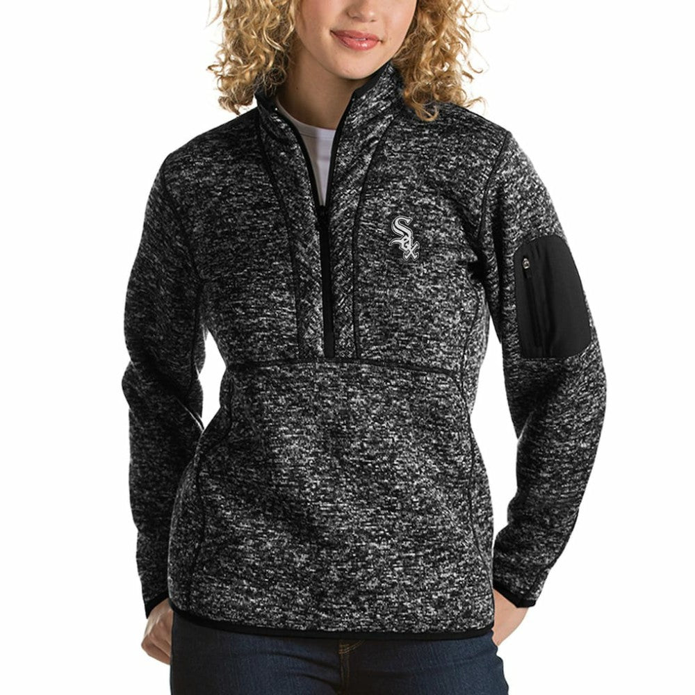 Chicago White Sox Antigua Women's Fortune Half-Zip Pullover Sweater Clearance