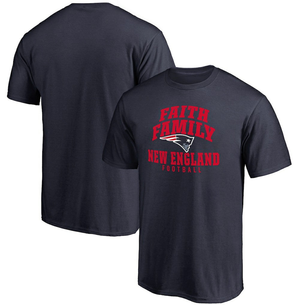 New England Patriots Faith Family T-Shirt Navy - NFL