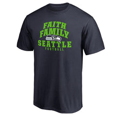 Seattle Seahawks Faith Family T-Shirt Navy - NFL