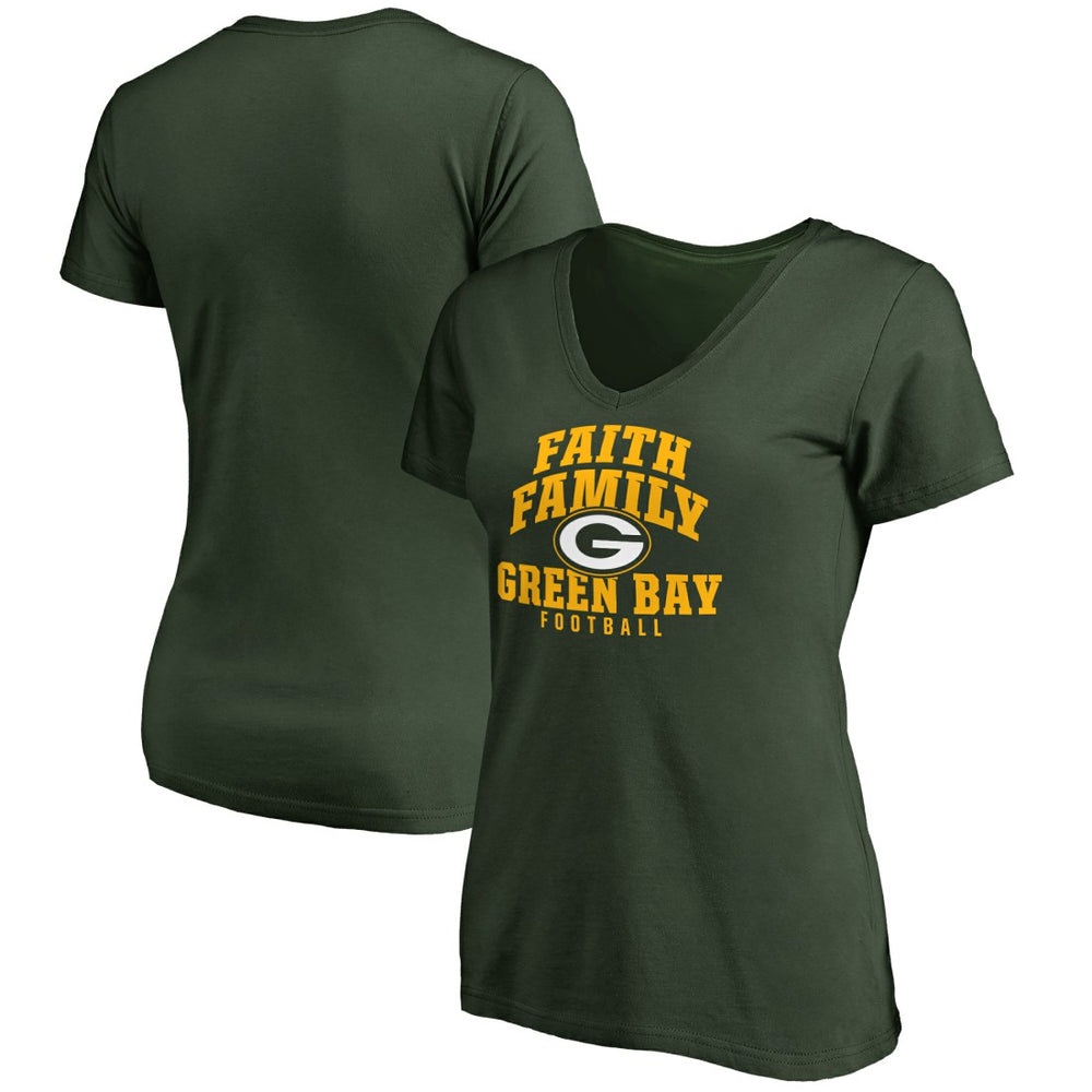 Green Bay Packers Women's Faith Family T-Shirt Green - NFL