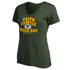 Green Bay Packers Women's Faith Family T-Shirt Green - NFL