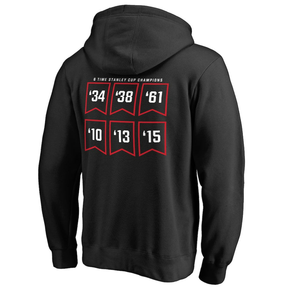 Chicago Blackhawks Raise the Banner Pullover Hoodie Black