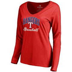 Texas Rangers Women's Victory Script Long Sleeve T-Shirt Sale