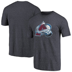 Colorado Avalanche - Distressed Team Primary Logo Tri-Blend T-Shirt Navy