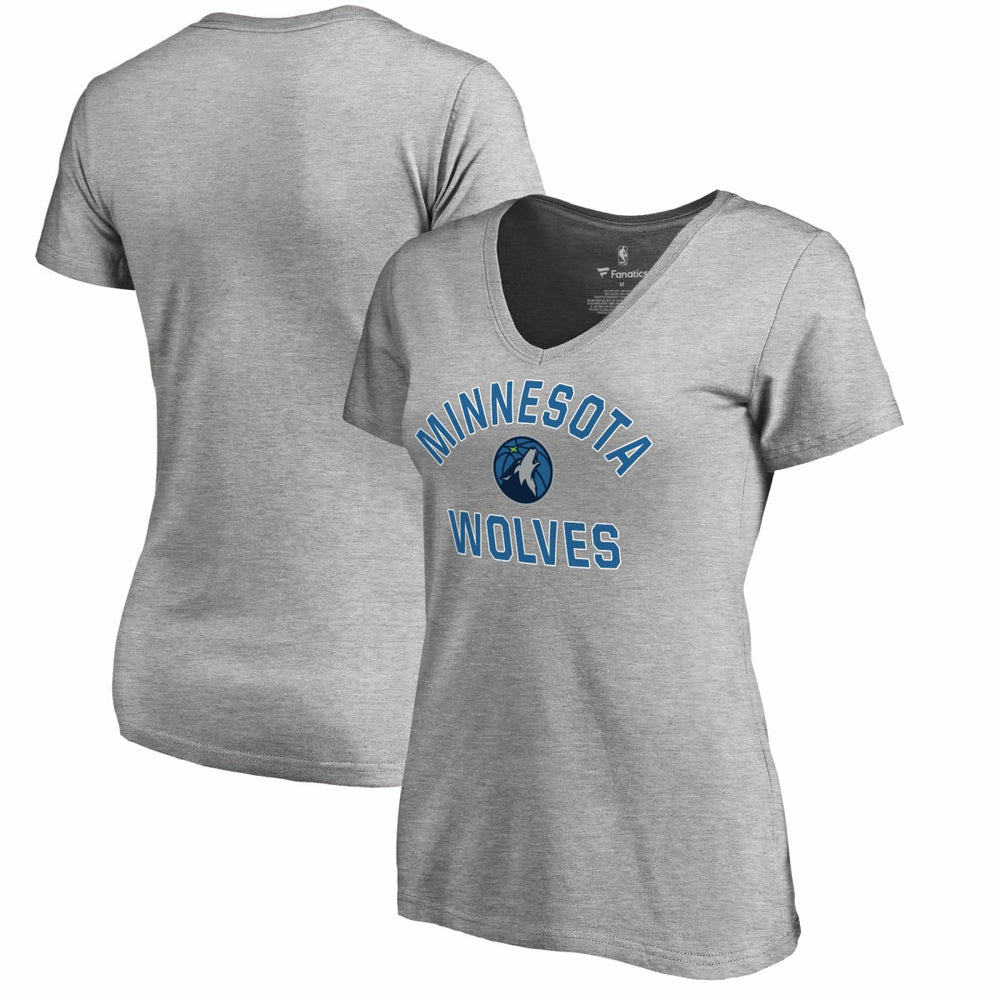 NBA - Minnesota Timberwolves Women's Overtime V-Neck T-Shirt - Heather Gray