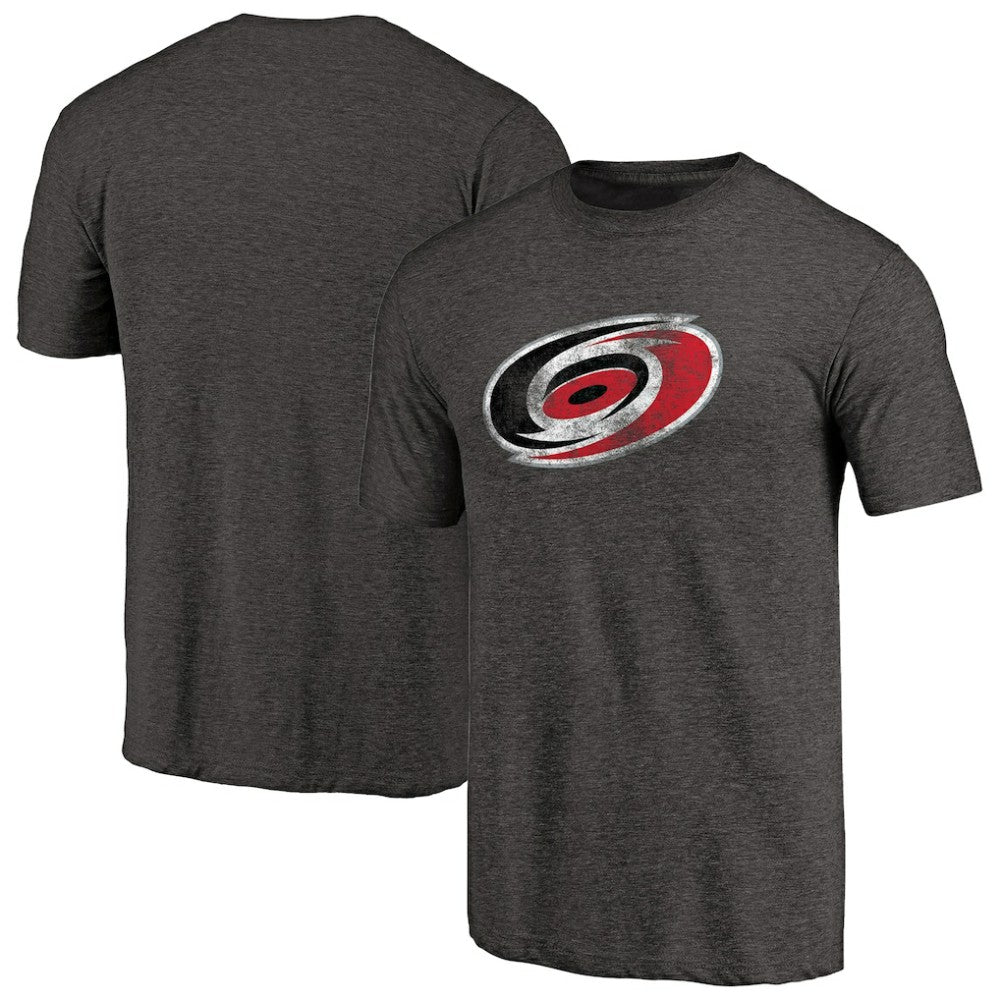 Carolina Hurricanes - Distressed Team Primary Logo Tri-Blend T-Shirt Black