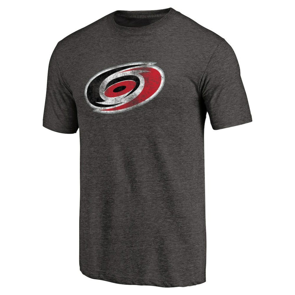 Carolina Hurricanes - Distressed Team Primary Logo Tri-Blend T-Shirt Black