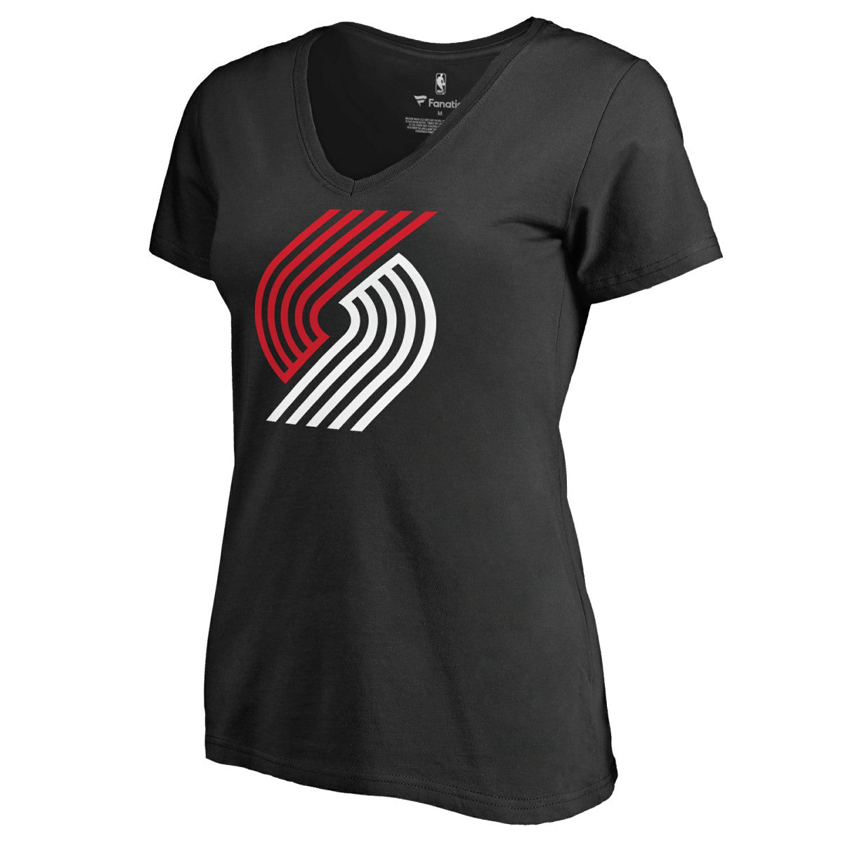 NBA - Portland Trail Blazers Women's Primary Logo V-Neck T-Shirt - Black