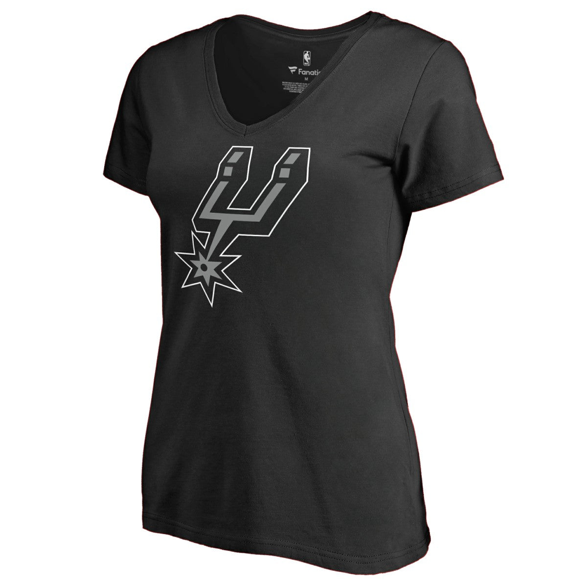 NBA - San Antonio Spurs Women's Primary Logo V-Neck T-Shirt - Black