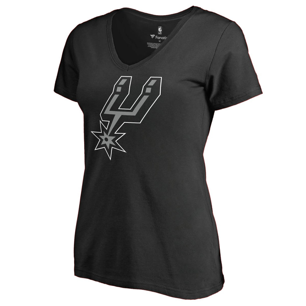 NBA - San Antonio Spurs Women's Primary Logo V-Neck T-Shirt - Black
