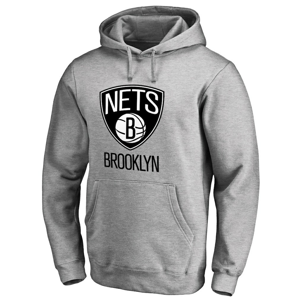 NBA - Brooklyn Nets Primary Logo Pullover Hoodie - Heather Gray