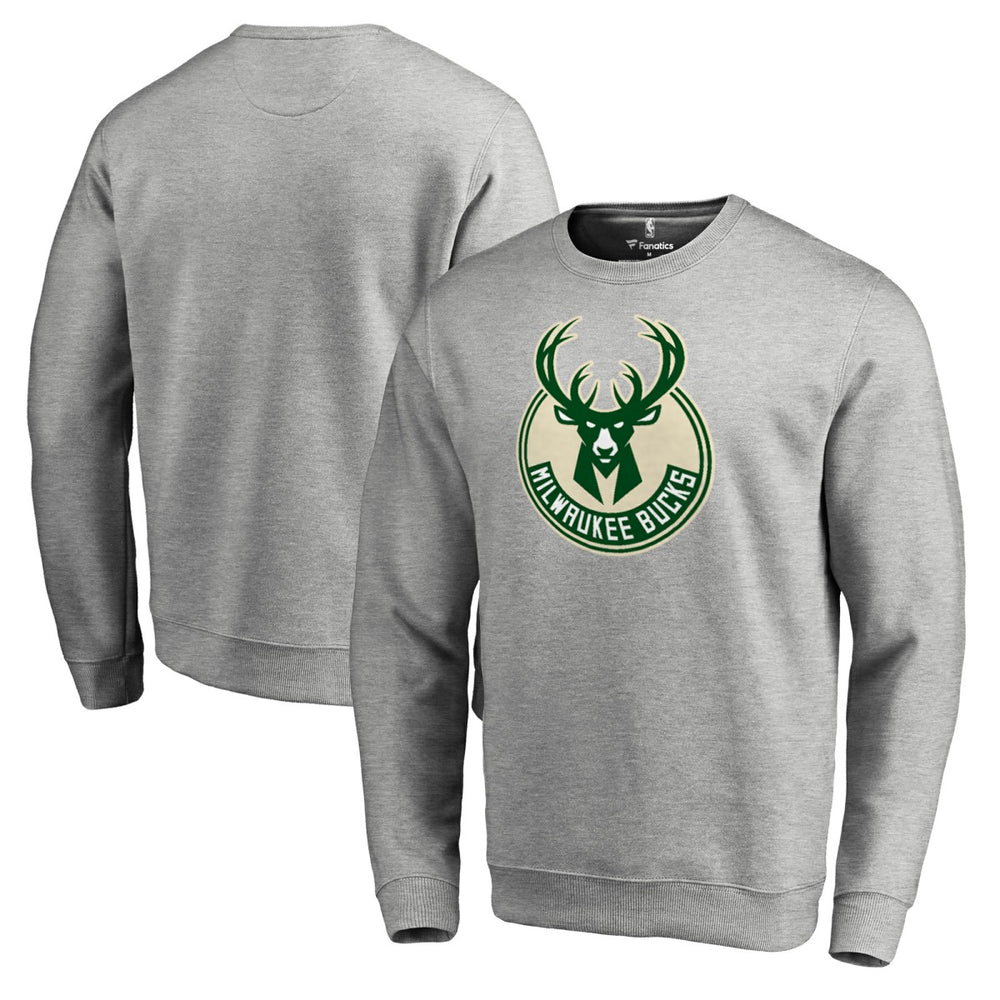 NBA - Milwaukee Bucks Primary Logo Sweatshirt - Heathered Gray