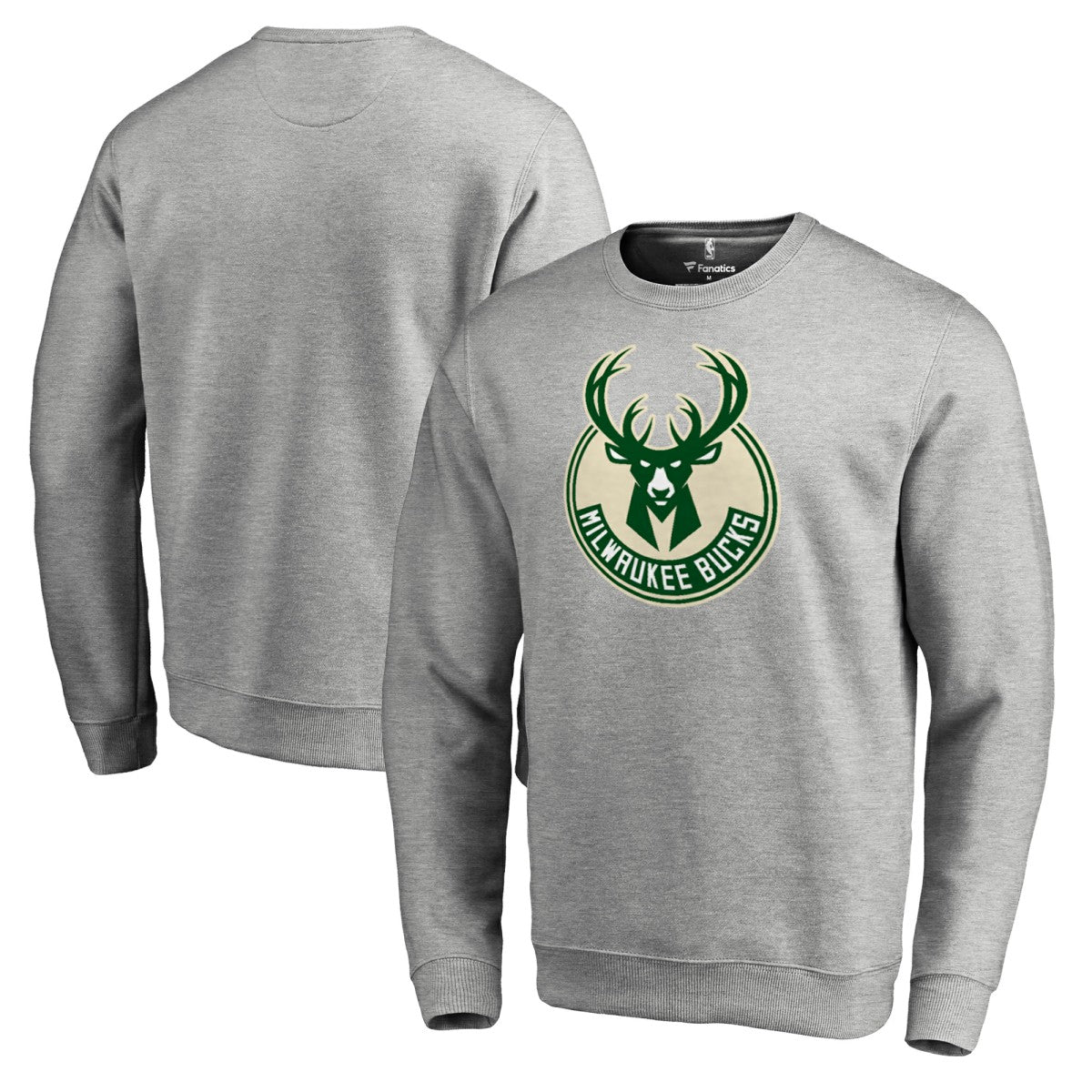 NBA - Milwaukee Bucks Primary Logo Sweatshirt - Heathered Gray